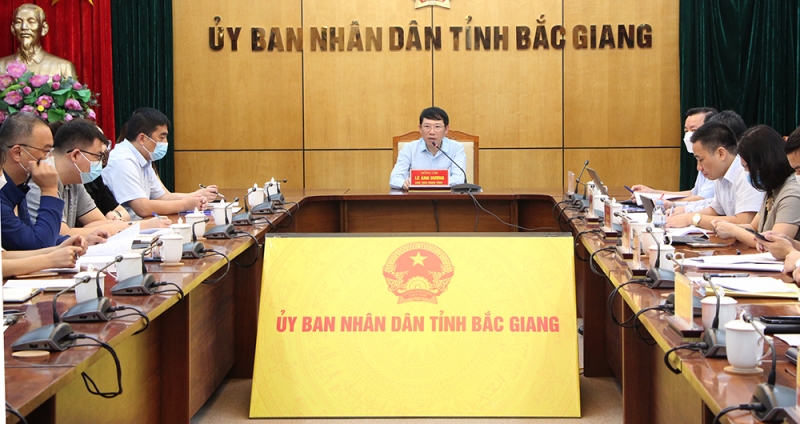 Chủ tịch UBND tỉnh Lê Ánh Dương làm việc với các DN sản xuất pin năng lượng mặt trời