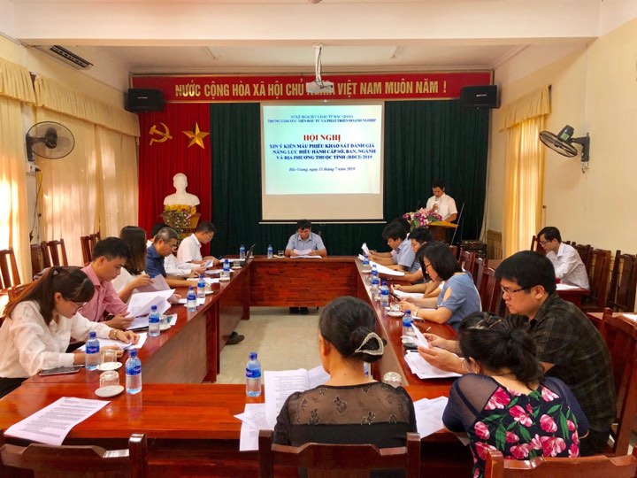 Hội nghị “Xin ý kiến mẫu phiếu khảo sát đánh giá năng lực điều hành cấp sở, ban, ngành và địa phương thuộc tỉnh (DDCI) năm 2019”
